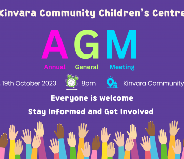 Kinvara Childrens Community Centre AGM 19th October 8pm in the Centre. All Welcome.